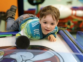 Childrens Gym Offers Air Hockey Chilly Weather
