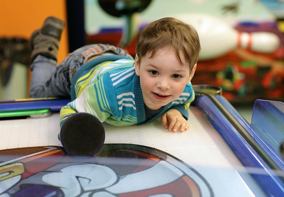 Childrens Gym Offers Air Hockey Chilly Weather